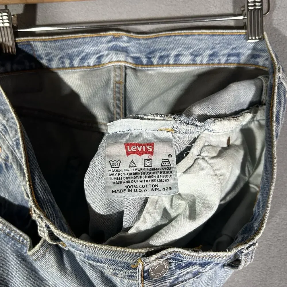 Vintage Levis 501 Jeans Mens 34x31 Blue 90s Made USA Button Fly Pants Size 34